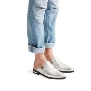 Freda Salvador Silver Keen mule 7.5
